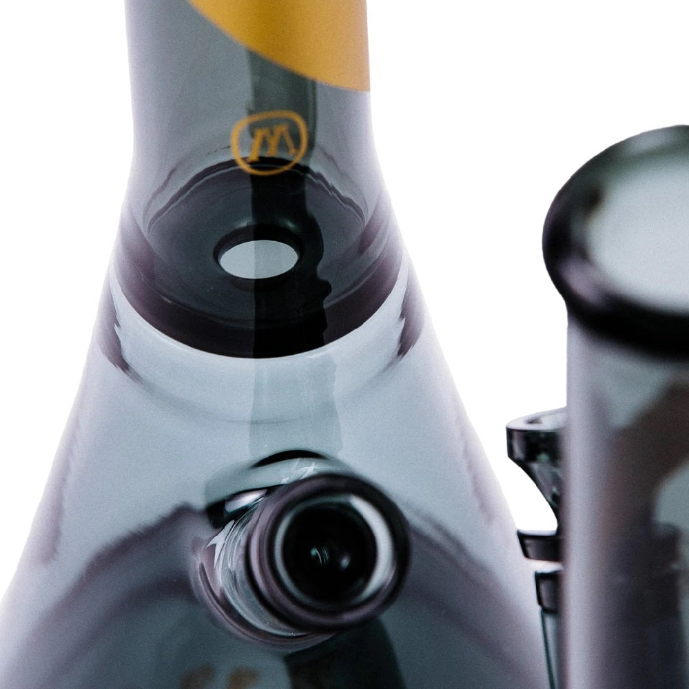 Marley Natural Smoked Glass Water Pipe with Gold Stripe Decal