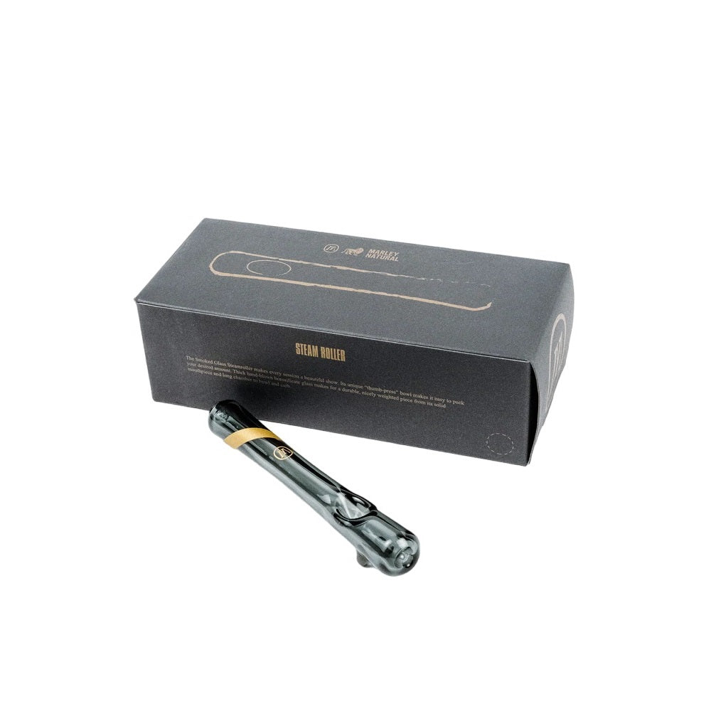 Marley Smoked Glass Steamroller with Gold Stripe Decal