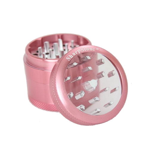 SharpStone® Clear Top 4 Piece Herb Grinder - Pink