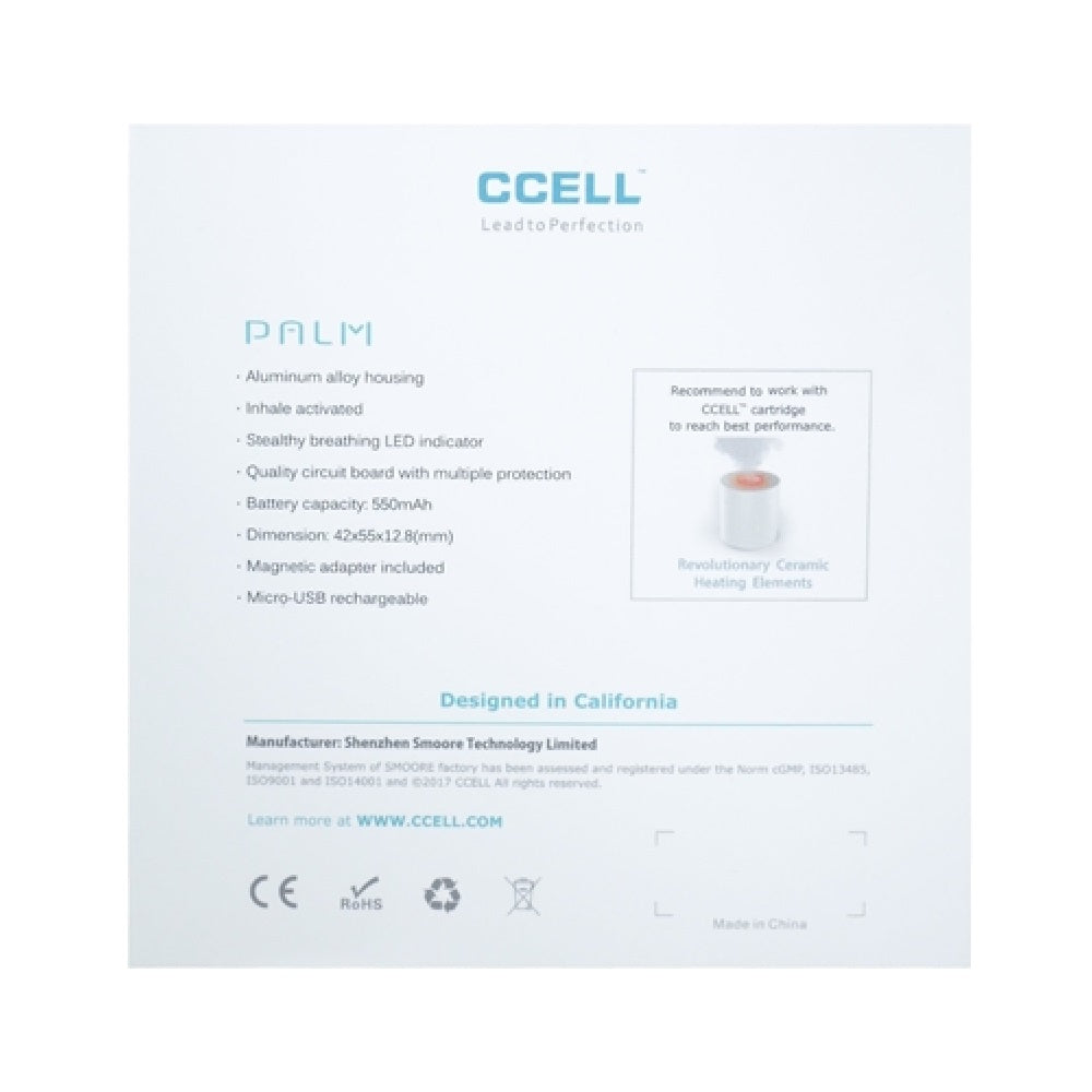 CCELL Palm Battery 510 Cartridge Vaporizer Manual