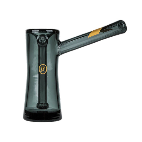 Marley Natural Smoked Glass Bubbler with Gold Stripe Decal