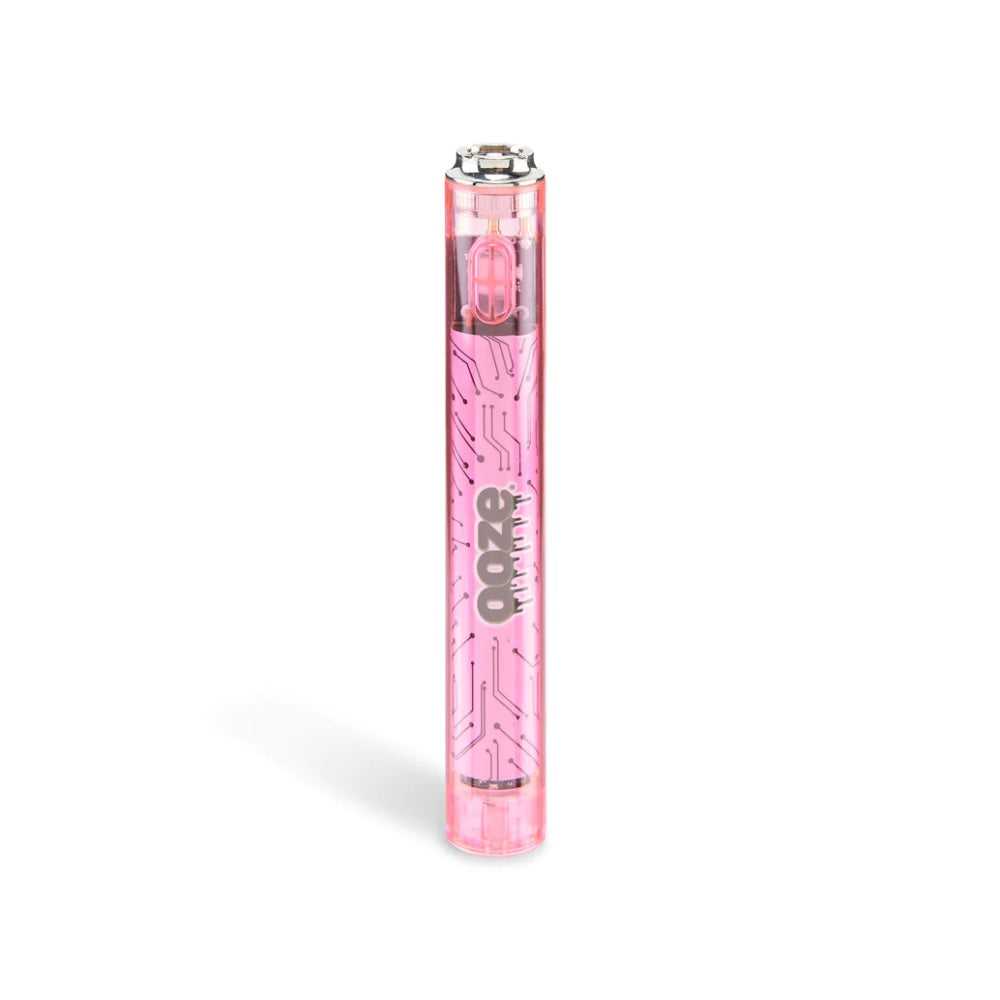 Ooze Slim Clear Series Transparent Vape Battery - Atomic Pink