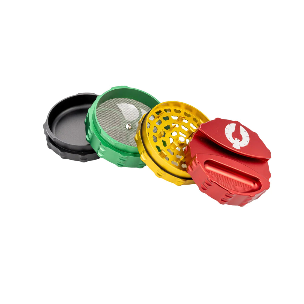 Phoenician Large 4 Piece Grinder with Paper Holder - Rasta