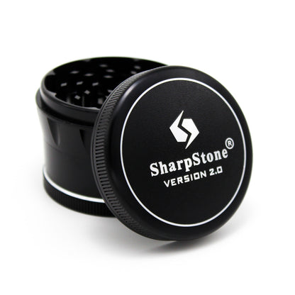 SharpStone® V2 Hard Top 4 Piece Herb Grinder - Black