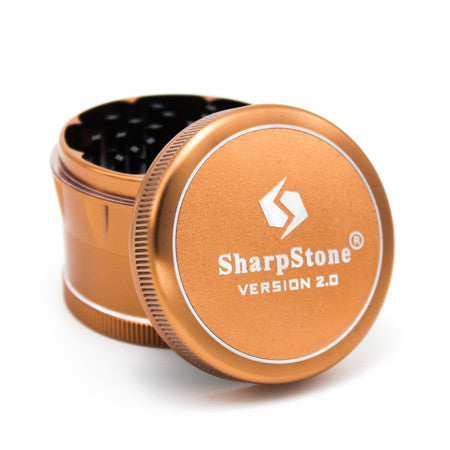 SharpStone® V2 Hard Top 4 Piece Herb Grinder - Brown
