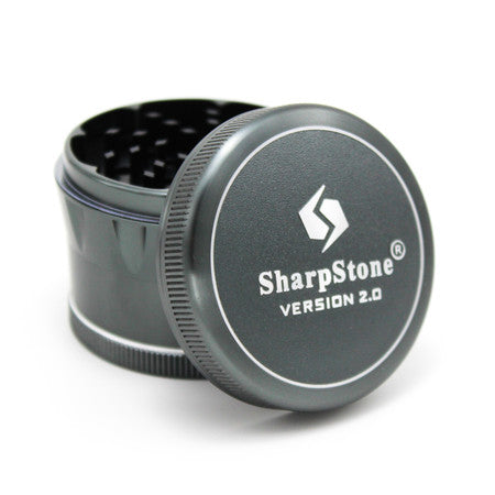 SharpStone® V2 Hard Top 4 Piece Herb Grinder - Grey