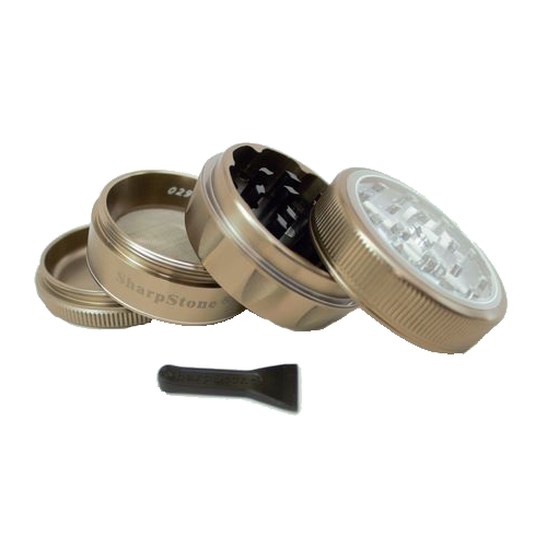 SharpStone® V2 Clear Top 4 Piece Herb Grinder - Bronze