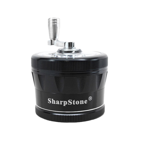 SharpStone® V2 Clear Top 4 Piece Hand Crank Grinder - Black