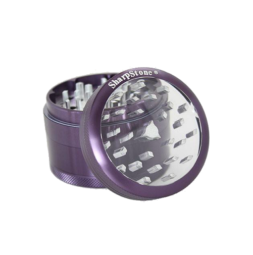 SharpStone® Clear Top 4 Piece Herb Grinder - Purple