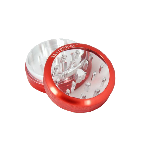 SharpStone® Clear Top 2 Piece Herb Grinder - Red