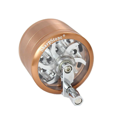 SharpStone® Clear Top 4 Piece Hand Crank Grinder - Brown