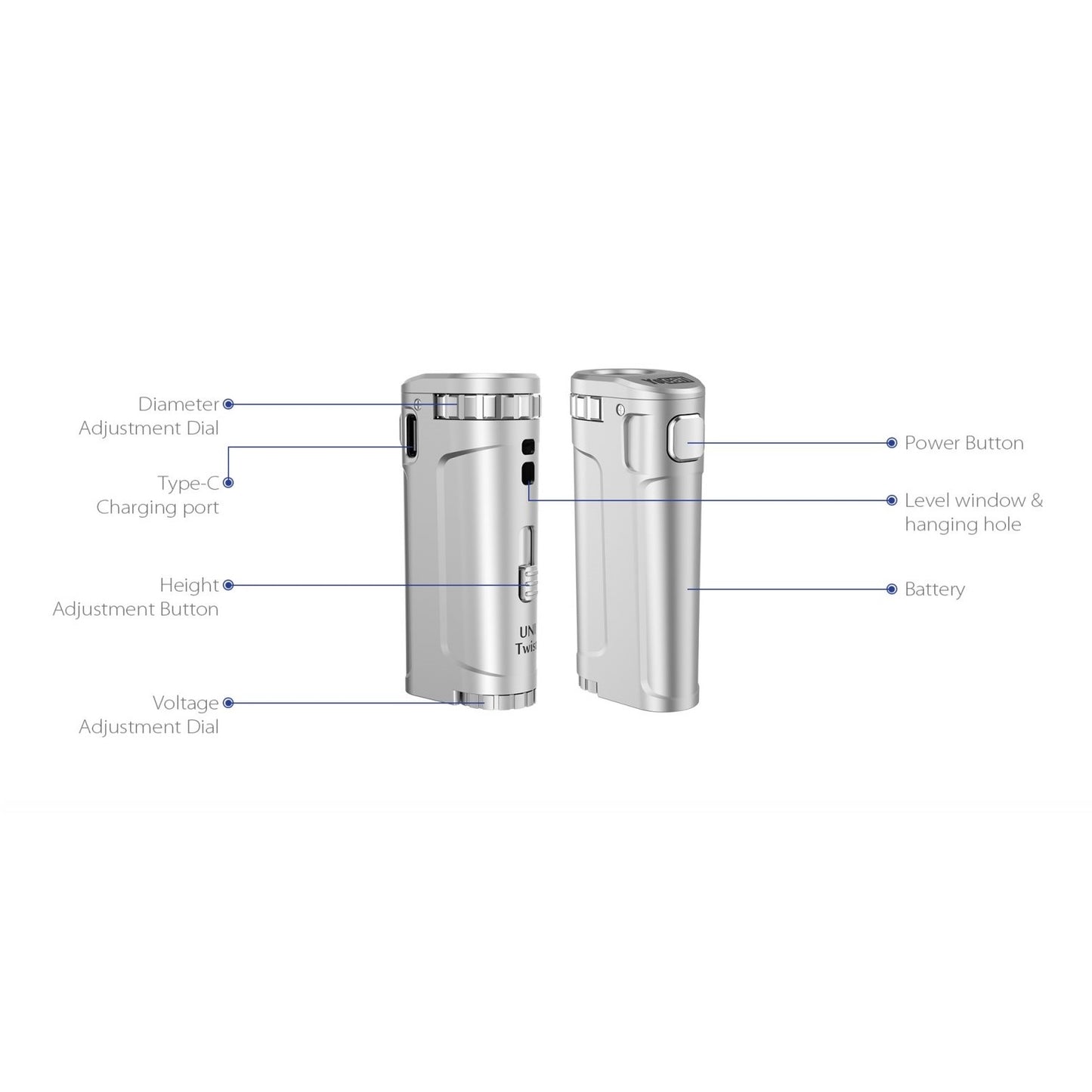 Yocan UNI Twist Universal Portable Box Mod Parts